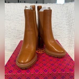 Tory Burch Carson Lug 70MM Bootie Toasted Caramel Size 6